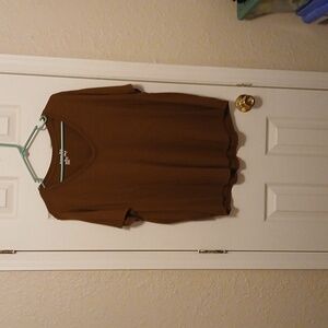 Brown, short sleeve,  2X, terra & sky, t-shirt